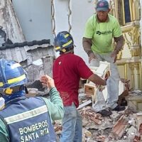 Los tres niveles de Gobierno trabajan por la recuperación de la iglesia colapsada en Santa Rita