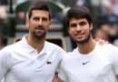 Alcaraz y Djokovic, en una exhibición con Agassi y McEnroe